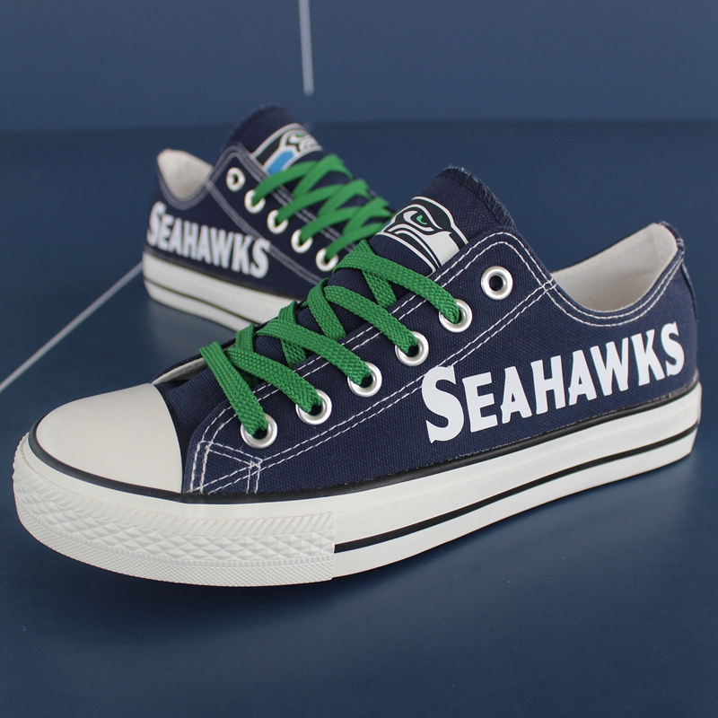 Women's NFL Seattle Seahawks Repeat Print Low Top Sneakers 004